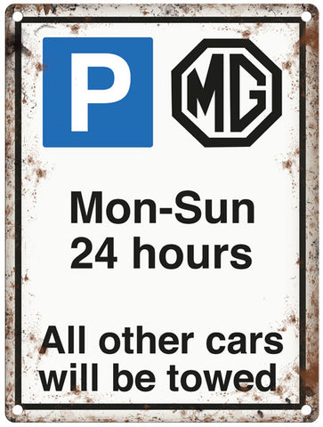 MGB Parking metal sign