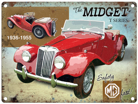 MG The Midget T Series metal sign