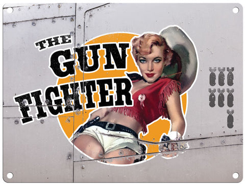 Nose Cone Girls - The Gunfighter metal sign