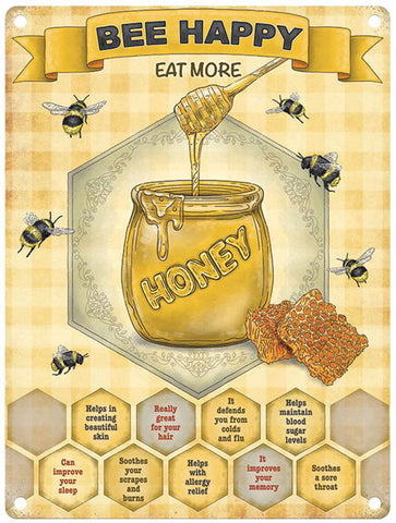 Bee happy eat more honey sign