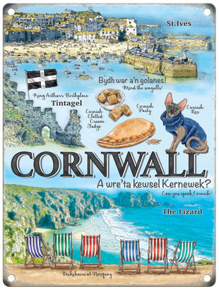 Cornwall- Can you speak cornish metal sign
