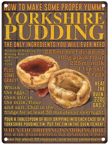 Yorkshire puddings metal sign