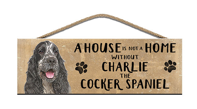 Personalised cocker spaniel wooden sign