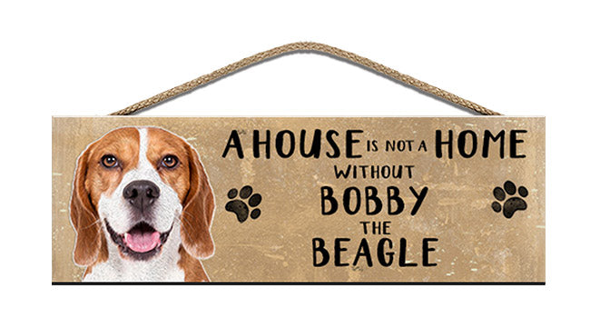 Personalised beagle wooden sign