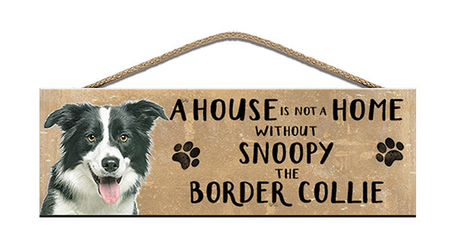Personalised border collie wooden sign