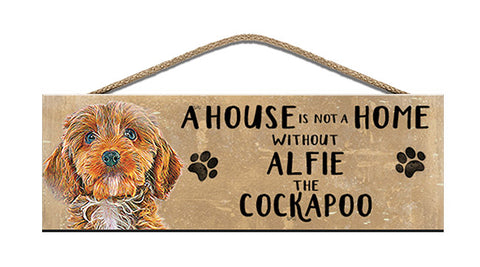 Personalised cockapoo wooden sign