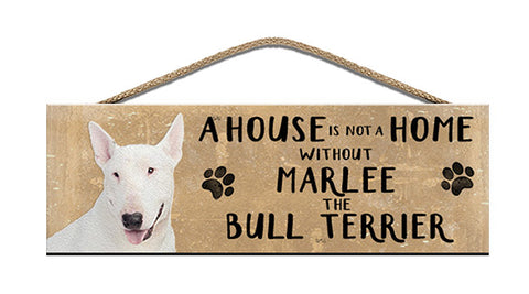 Personalised bull terrier wooden sign