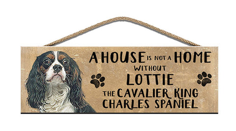 Personalised cavalier king charles spaniel wooden sign