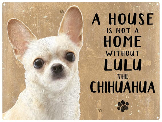 Personalised chihuahua metal sign