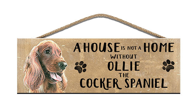 Personalised cocker spaniel wooden sign