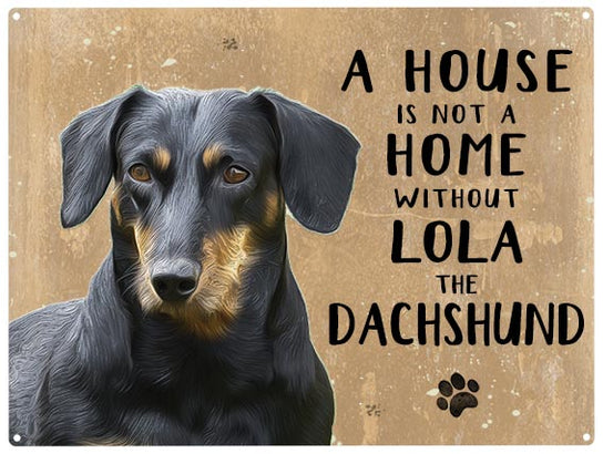 Personalised dachshund metal sign