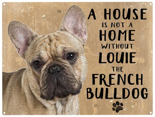 Personalised french bulldog metal sign