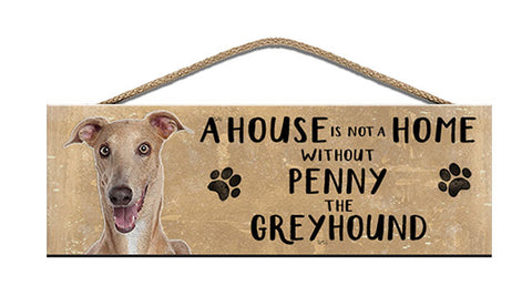 Personalised greyhound wooden sign