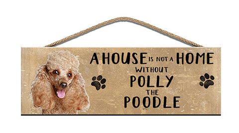 Personalised poodle wooden sign