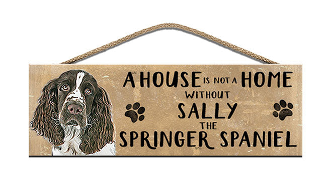 Personalised springer spaniel wooden sign
