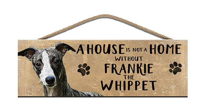 Personalised whippet dog wooden sign