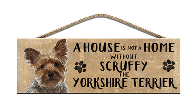 Personalised yorkshire terrier wooden sign