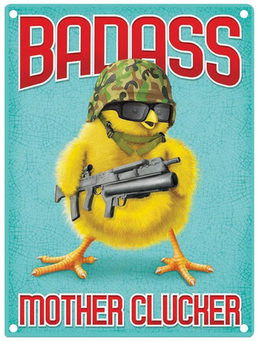 Badass Mother clucker. Chicken with gun