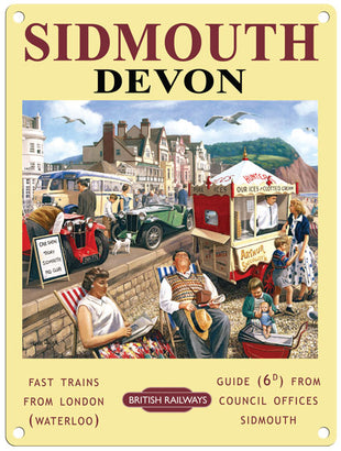 Sidmouth Devon by Kevin Walsh metal sign
