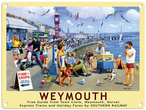 Weymouth promenade by Kevin Walsh metal sign