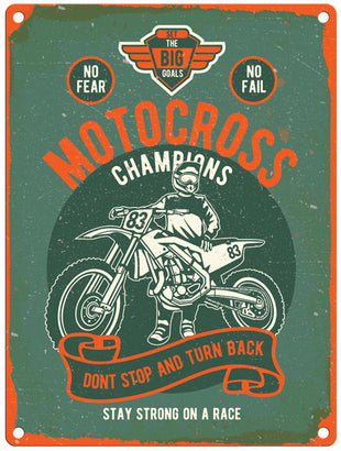 Motocross Champions metal sign
