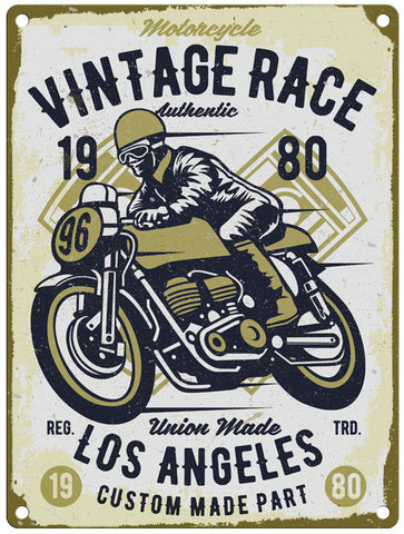 Vintage Race - Los Angeles metal sign