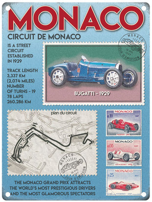 Circuit de Monaco vintage metal sign