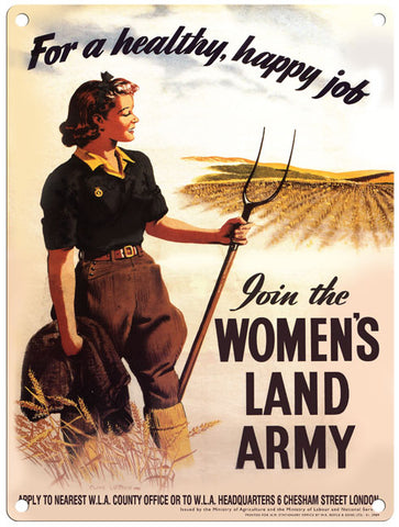 Join the women's land army metal sign
