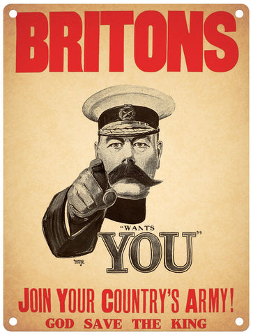 Britons Join your country's army metal sign