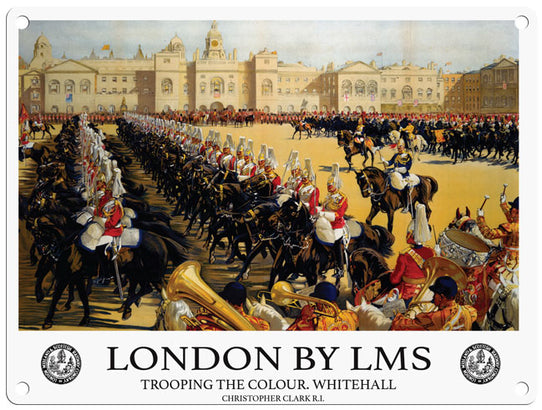 London trooping the colour metal sign