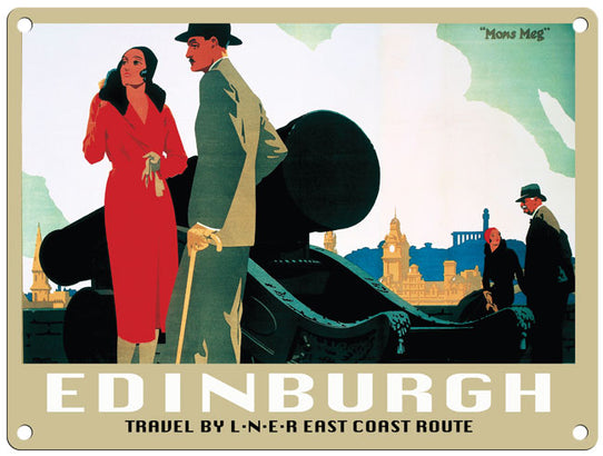 Edinburgh travel by LNER metal sign
