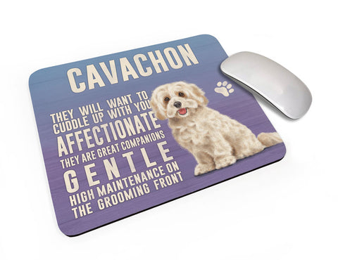 Cavachon Dog characteristics mouse mat.