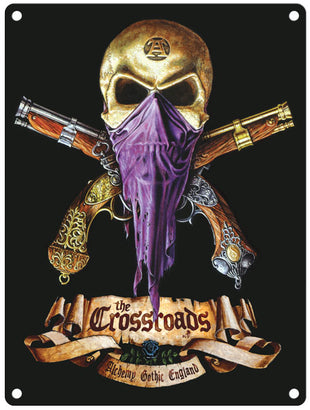 Alchemy Gothic The Crossroads. Skull with scarf and guns