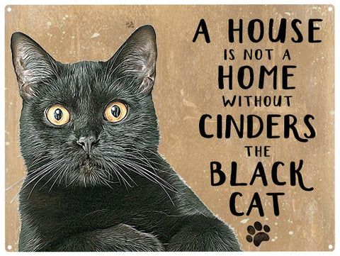 Personalised black cat sign