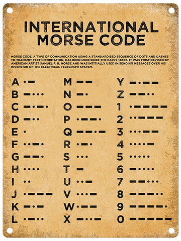 International Morse Code metal sign