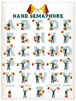 Hand Semaphore signals metal sign