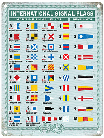 International Nautical Signal Flags metal sign