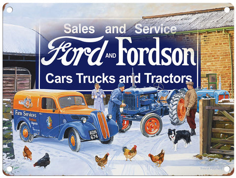 Ford & Fordson Tractor by Trevor Mitchell metal sign