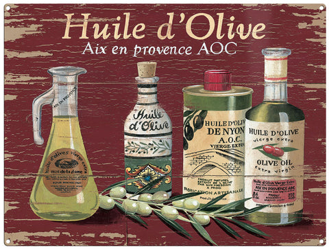 Huile d'Olive Olive Oil by Martin Wiscombe. Metal Sign