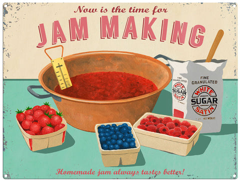 Jam Making by Martin Wiscombe. Metal Sign