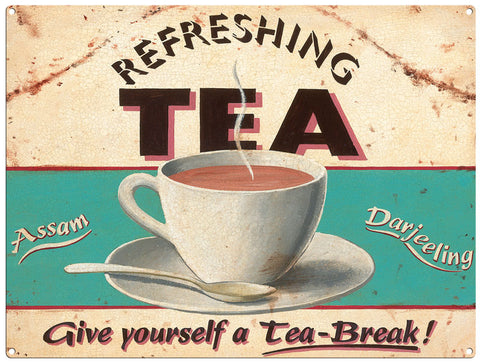 Refreshing Tea by Martin Wiscombe. Metal Sign