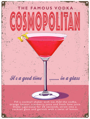 Vodka Cosmopolitan metal sign