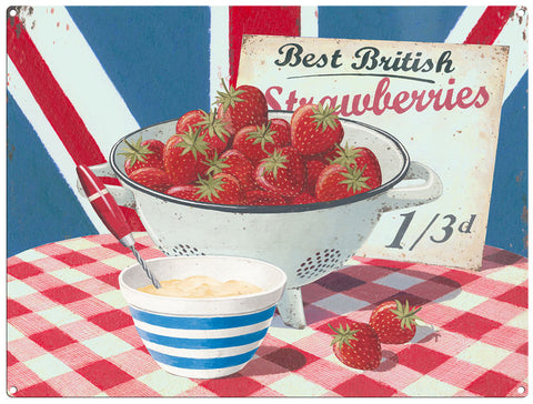 Best British Strawberries by Martin Wiscombe. Metal Sign