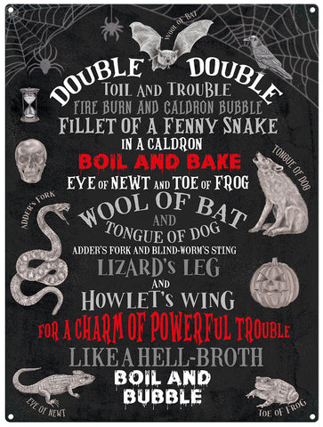 Toil and Trouble halloween metal sign