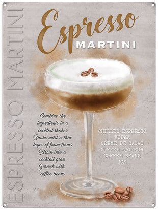 Espresso Martini recipe metal sign
