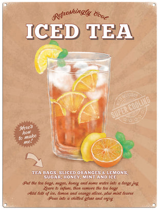 Iced Tea recipe metal sign