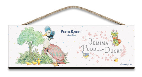 Beatrix Potter Peter Rabbit Jemima Puddle-Duck hanging wooden sign