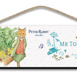 Beatrix Potter Peter Rabbit Mr Tod hanging wooden sign