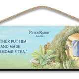 Beatrix Potter Peter Rabbit Put to bed hanging wooden sign