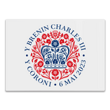 King Charles III Coronation Emblem Fridge Magnet in Welsh Language